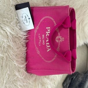 Vintage pink Prada tote. With crossbody straps